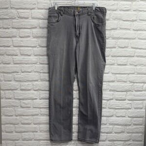 Carhartt Men Jeans 36x34 Gray Straight Relaxed Fit Workwear Denim Pants